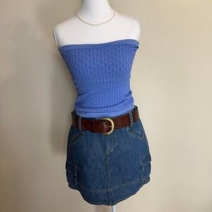 Free People Intimately Seamless Honey Textured Tube Top Blue Sz M/L